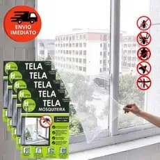 Kit Tela Protetora Mosqueteiro Para Janela Rede Adesiva Contra Pernilongo Mosquito Inseto C/3 Ou 5Un