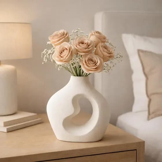 Vaso Vazado Branco 18cm Moderno Elegante para Ambientes
