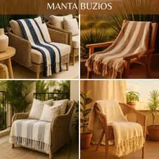 Manta Listrada Grande 2.40M X 2.80M Decorativo Macio Confortável Para Sofá E Cama