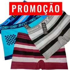 Kit 03 Cuecas Infanto Juvenil Crianças e Adolescente Cuecas Tipo Boxer Meninos