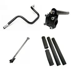 Guidão Bicicleta Tipo CG Titan Kit Com Mesa Suporte 21.1mm + Parafuso Expander + Manopla Beach