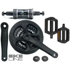 Pedivela Triplo Tipo Shimano Pedal Rosca Grossa Mov Central 122mm Rolamento Absolute Bicicleta Bike