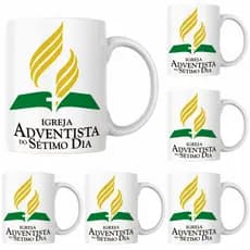 Kit Jogo De 4 Canecas Igreja adventista De Porcelana