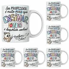 Kit Jogo De 4 Canecas Professora De Porcelana Presente