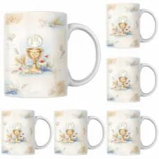 Kit Jogo De 4 Canecas Primeira comunhão Porcelana Presente