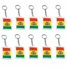 Kit 25 Chaveiros Bandeira Bolívia Festa Lembrança