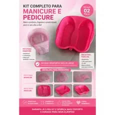 Kit Bacia e Pote Pedicure e Manicure Podologia Limpeza Relaxamento Escalda Pés, Mãos e Unhas