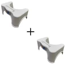 Kit 2 Bancos de Cócoras Branco Banquinho Banheiro Apoio Pés Vaso Sanitário Multifuncional
