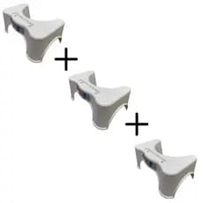 Kit 3 Bancos de Cócoras Branco Banquinho Banheiro Apoio Pés Vaso Sanitário Multifuncional