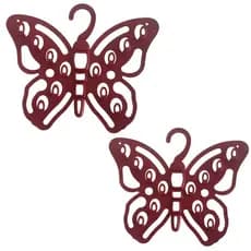 Kit 2 Cabides Borboleta Vermelho Organizador Multiuso para Colares, Brincos, Chaves, Cintos, Bonés