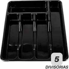 Porta Talher Suporte Organizador de Gaveta Cozinha Resistente 5 Divisórias Durável Versátil Bonito