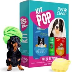 Kit Banho Pet Cachorro e Gato Shampoo Condicionador Perfume Pelos Macios Cheirosos Higiene Animal