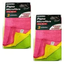 6 Panos de Microfibra 35x35cm Atoalhado Limpeza Casa Carro Não Solta Pelos Absorvente