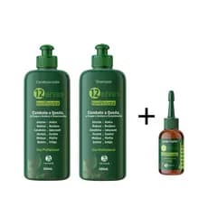 Shampoo 12 Ervas Tonificante - 500ml + Condicionador 12 Ervas Tonificante + Loção 12 Ervas - 60ml