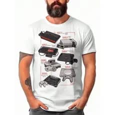Camiseta Consoles Clássicos Jogos Games Blusa Camisa Unissex 100% Algodão Lançamento Envio Varias Cores!! PLUS SIZE