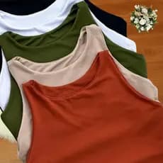 1 Regata Blusinha Feminina Suplex Duplo Básica Elegante Blogueira Tendencia