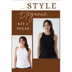 KIT 2 Regata Blusinha Feminina Suplex Duplo Básica Elegante Blogueira Tendencia