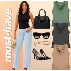 Blusa Gola Boba Regata Estilosa Feminina Polimiada Suplex Premium Drapeada Elegante Moda Verão Drapeada