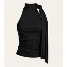 Blusa Gola Alta Estilosa De Laço Elegante