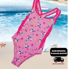 Maiô Infantil com Proteção Solar UV para natação,  Piscina, Praia Estilo, Conforto para sua Pequena