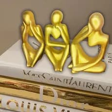 Estatuetas Minimalistas em Gesso – Elegância para Seu Ambiente em um Kit de 3 Peças