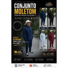 Conjunto Moletom Masculino Estiloso Casaco Masculino Canguru Blusa de Frio Masculina Moletom P ao G3