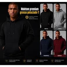 Moletom Masculino Estiloso Casaco Masculino Canguru Blusa de Frio Masculina Moletom Peluciado P a G3