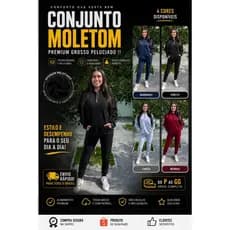 Conjunto Moletom Feminino Casaco Feminino Canguru Blusa de Frio Feminina Moletom Peluciado  P ao G3