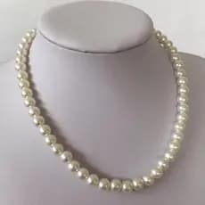 Colar de Pérolas Clássico Feminino Elegante 8mm Luxo Elegant