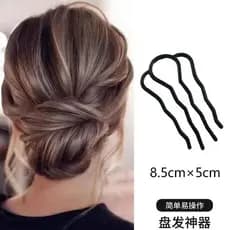 Pente De Inserção De Cabelo Feminino De Bun Em Forma De Onda Metálica Forqui