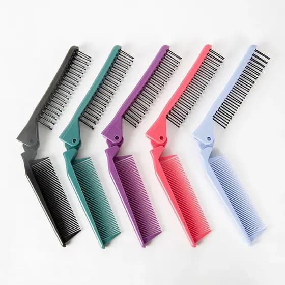 Mini Moda Feminina Viajante Portátil Dobrável Pente De Cabelo Maquiagem Reto