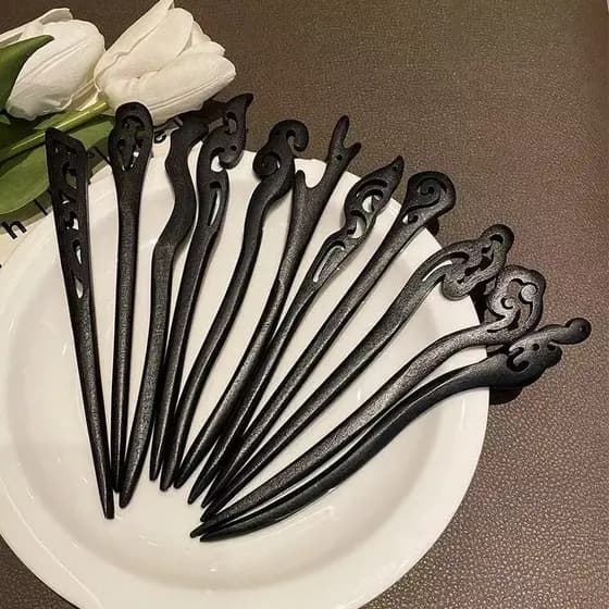 1/2 par Palitos De Madeira Para Cabelo / Prendedor de Cabelo