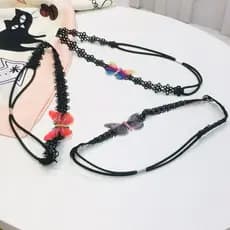 Tiara Faixa de Cabelo em Renda com Borboleta – Estilo Vintage Boho Feminino