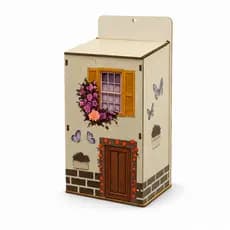 Puxa Saco De Parede Mdf Casinha Organizador De Sacolas Plasticas Cozinha Decorativo Lavanderia Adesivado 31cm Resistente