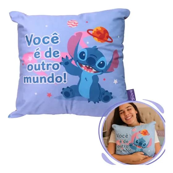 Almofada Presente Stitch Namorados Disney Zonacriativa
