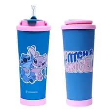 Garrafa Térmica Copo 850ml Stitch Angel Namorados Disney