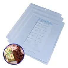 Kit 3 Formas Barra De Chocolate Acetato C/ Silicone BWB 300g Cód. 9664