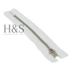 Zíper Branco Em Metal 12/15/18 cm - 50 ou 100 Unidades | Costura em Geral - Primeira Linha
