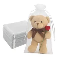 100 Sacos Tule Organza 25x35 cm Branco P/ Lembrancinha Presente