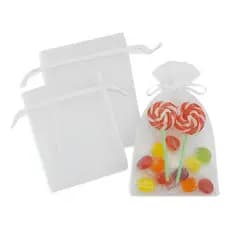 100 Sacos Tule Organza 7x9 cm Branco P/ Lembrancinha Presente