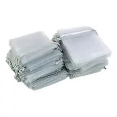 Saquinho De Organza 13x18 Lembrancinhas Chá De Bebê 20pçs. Prateado