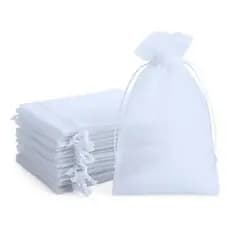 50 Sacos Tule Organza 17x23 Branco - Lembrancinha E Festas B Branco