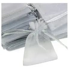 Saquinho De Organza Para Lembrancinhas 7x9 - 20 Peças Prateado