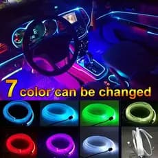 Fita LED Neon RGB Automotivo 7 cores 3 Metros Universais Do Carro Luzes Ambientais Cores