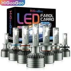HiGooGoo G50 Dois Anos 30000LM 150w Par Lampada Farol de carro H1 H3 H4 H7 H11 H27 HB3(9005) HB4(9006) 6500K