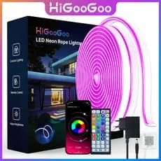 HiGooGoo 30/20Metros Néon De Tira Led RGB APP Controle Remoto IP65 Luz Flexível À Prova D'água Com Fonte Carnaval Natal
