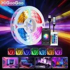 HiGooGoo USB RGB LED Fita APP Controle Remoto 30M Luzes Musicais Inteligentes Decoração De Quarto Festa Carnaval Natal
