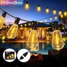 HiGooGoo E12 ST38 Dupla Tensão Cordão LED Conectável 36m Inquebrável 55 Lâmpadas Iluminação Externa Ar livre Pátio Natal