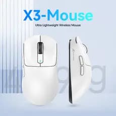Mouse Para Jogos Sem Fio ATTACK SHARK X3 49g PixArt PAW3395 42000 DPI Tri-Modo BT5.4/2.4 Ghz/USB-C 1K Hz Polling Rate