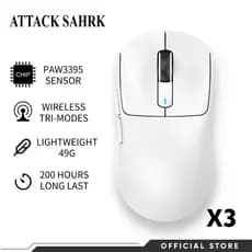 ATTACK SHARK X3/X6/X3PRO PAW3395 Sensor Mouse Para Jogos Sem Fio Leve 26K DPI PC Presente
